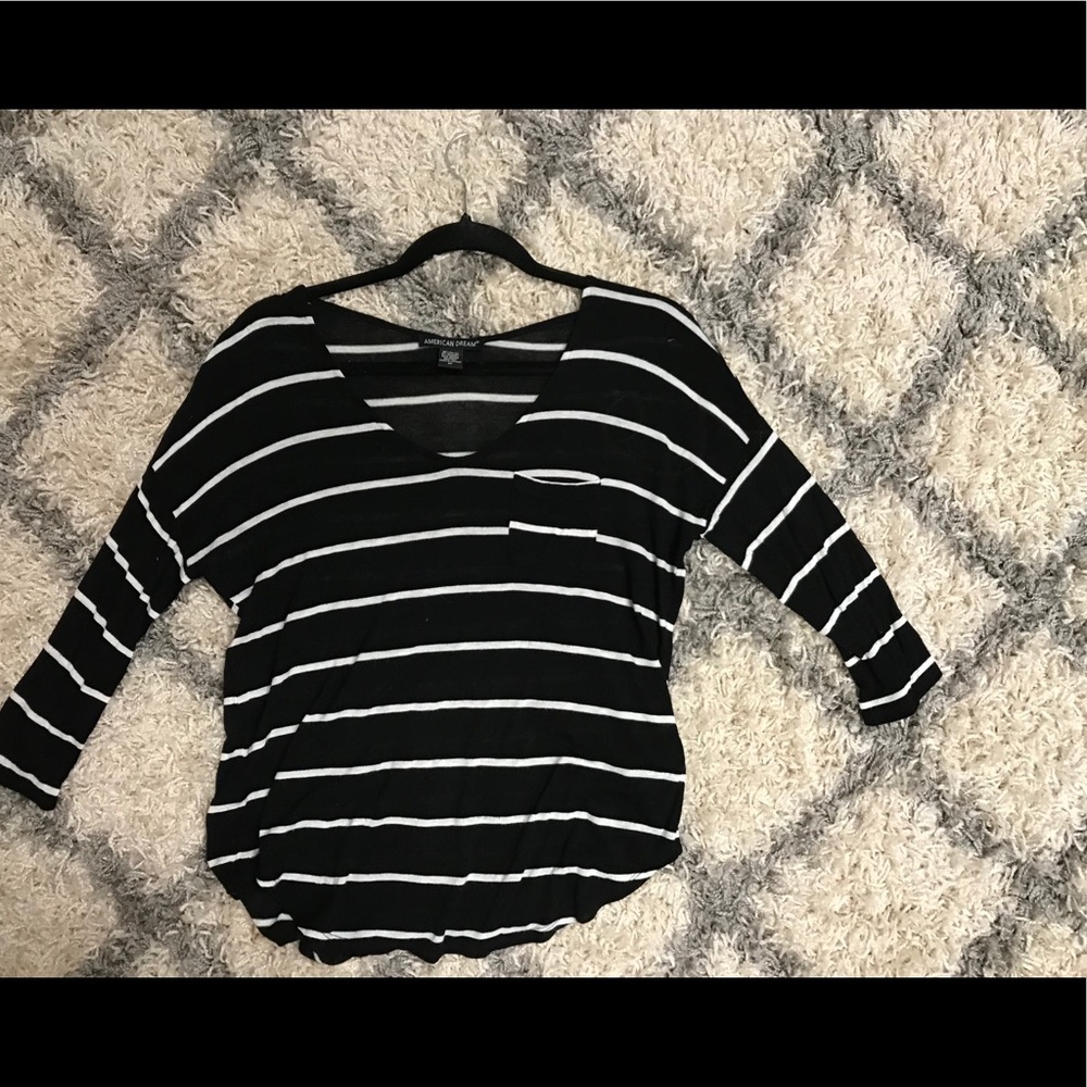 Simple striped long sleeve T-shirt